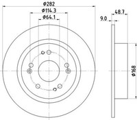 2X Hella 8DD 355 131-931 Bremsscheibe FüR Honda