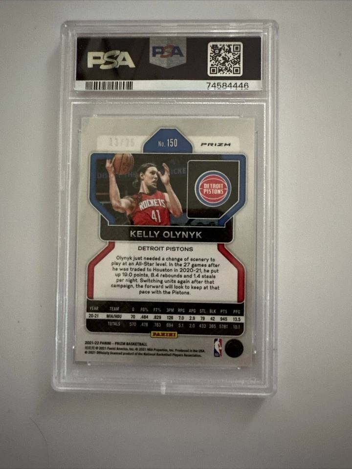 2021 Panini Prizm Kelly Olynyk #150 Mojo Prizm /25  PSA 10 Detroit Pistons - Image 3 of 3