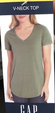 SELECT SIZE - Gap V-Neck Top - Laurel Olive 