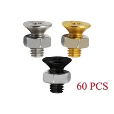 New 60x LP Pickguard Bracket Screws 4x9.5mm & Nuts, Chrome/Black/Gold Option