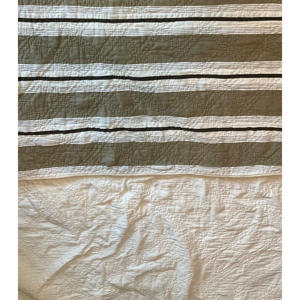 Funda nórdica reversible acolchada talla king beige a rayas algodón Restoration Hardware Foto 2 de 4