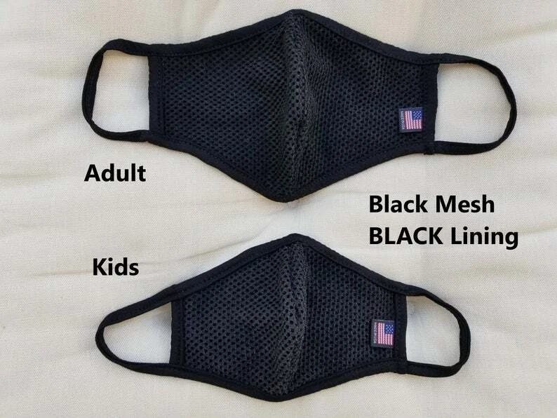 MESH MASKS Cotton-LINED Face Mask, Single or Double Layers, Made in U.S.A. - Image 2 of 4
