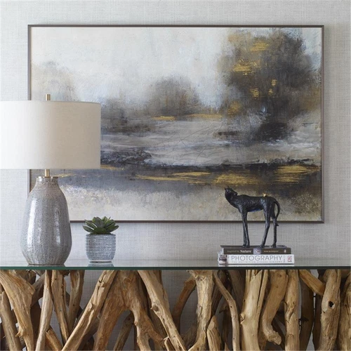 Uttermost Gilt Pine and Paper Misty Landscape Framed Print in Multi-Color - Picture 3 of 8