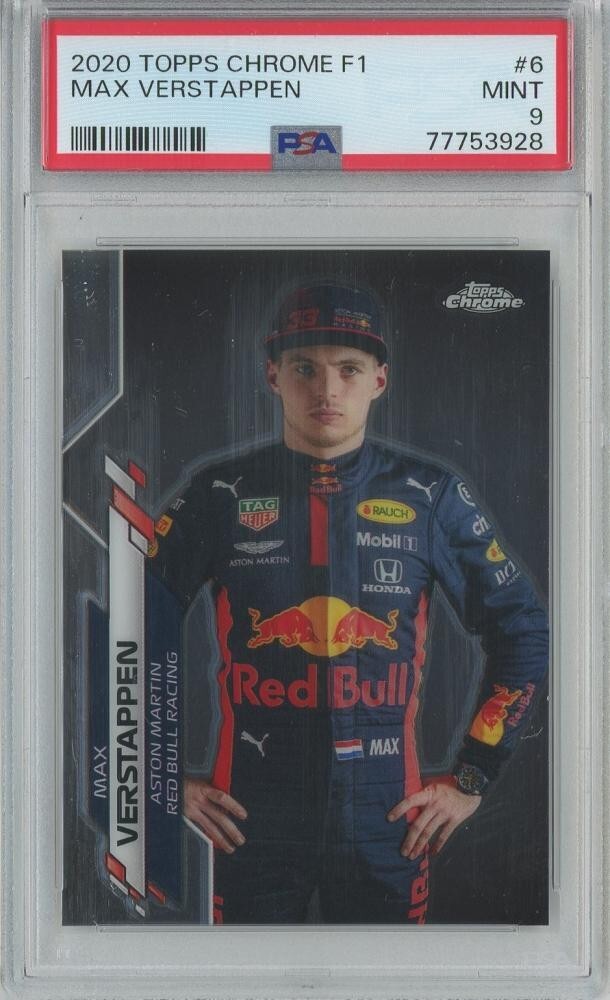 2020 Topps Chrome Formula 1 Racing Max Verstappen Base/F1 Driver/#6 PSA9