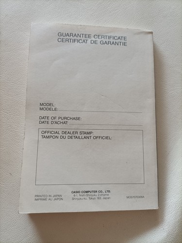 CASIO Libretto d'istruzione Orologio modulo 950 + Garanzia Warranty - Picture 2 of 4