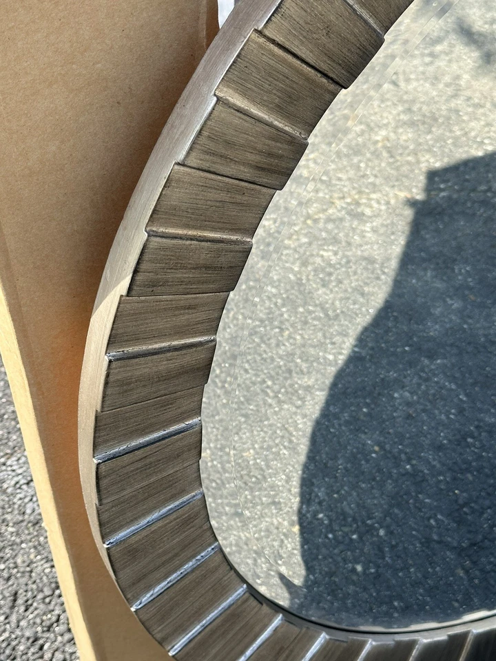 Big 36” Round Grey Gray Decorative Mirror Businesses Hotels Houses -Pickup - Image 2 of 4