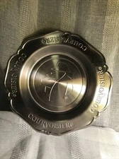 VINTAGE Courvoisier Cognac  STAINLESS STEEL Ashtray Promo Logo Advertisement