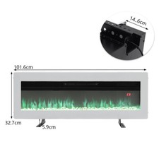 40/50/60 inch LED Electric Fireplace Flush Mount Adjustable Temperature  