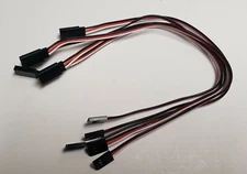5 PCS - 12  INCH PARALLEL FUTABA 22AWG SERVO EXTENSIONS