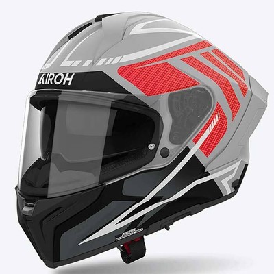 Airoh Matrix Rider Matt Rot Schwarz Grau Integralhelm Motorradhelm & Pinlock