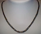 Vintage Gold & Silver Two Tone Braided 37” Dainty Costume Jewelry Necklace Chain
