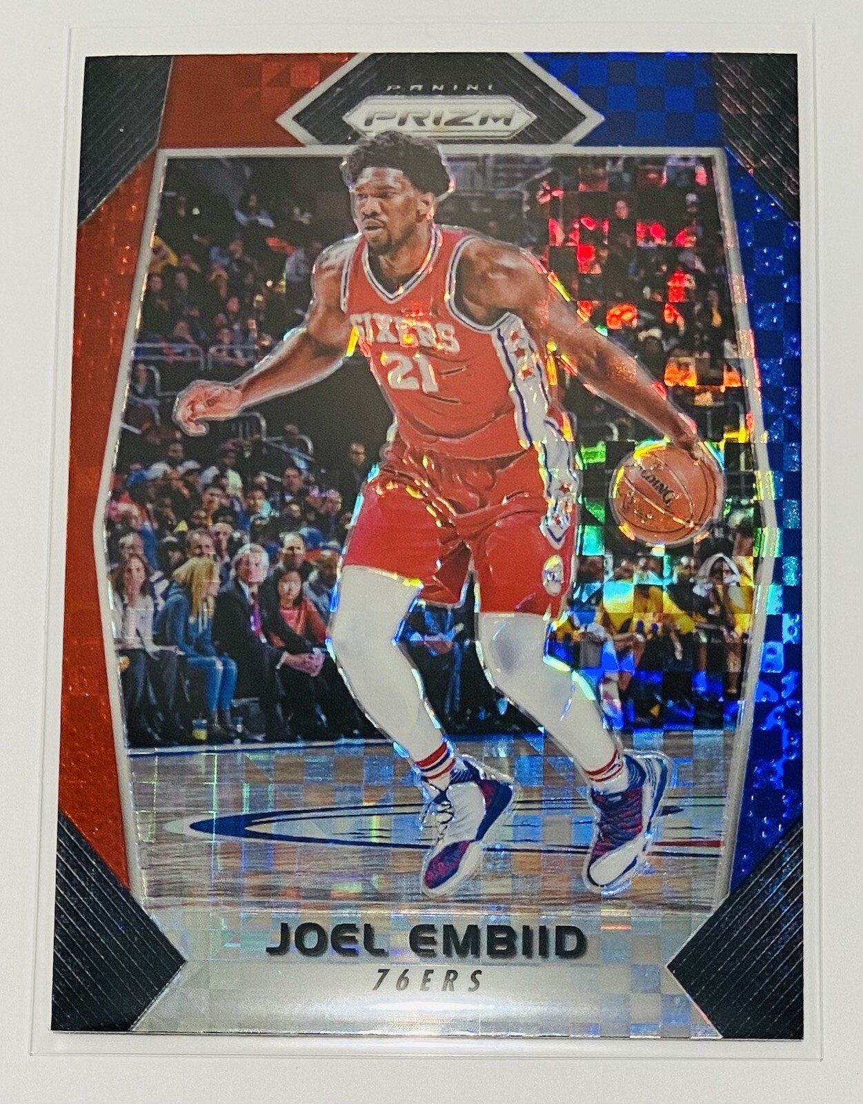 2017-18 Panini Prizm Red White And Blue Prizm Joel Embiid #2 NBA 76ers