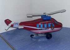 Vintage Fire Chief Tin Toy Helicopter Wind-Up KRON Works