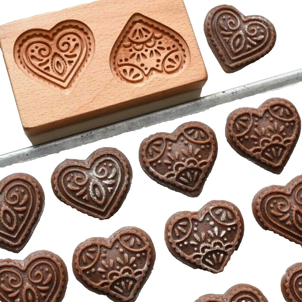 Cortadores de Galletas de corazones de madera