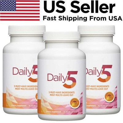 3 Pcs Doctors' Preferred Daily5 90 Vegan Capsules , Dietary Supplement