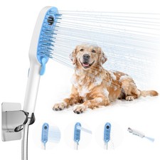 4 Mode Dog Shower Attachment, High Pressure Handheld Sprayer with ON/OFF Swit...