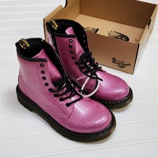 NWT Dr. Martens Junior 1460 Pink Glitter Lace Up Boots