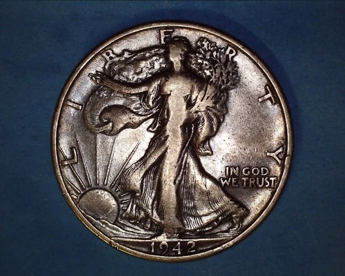 1942-D WALKING LIBERTY "SILVER" HALF DOLLAR  VF  COND **1114-5