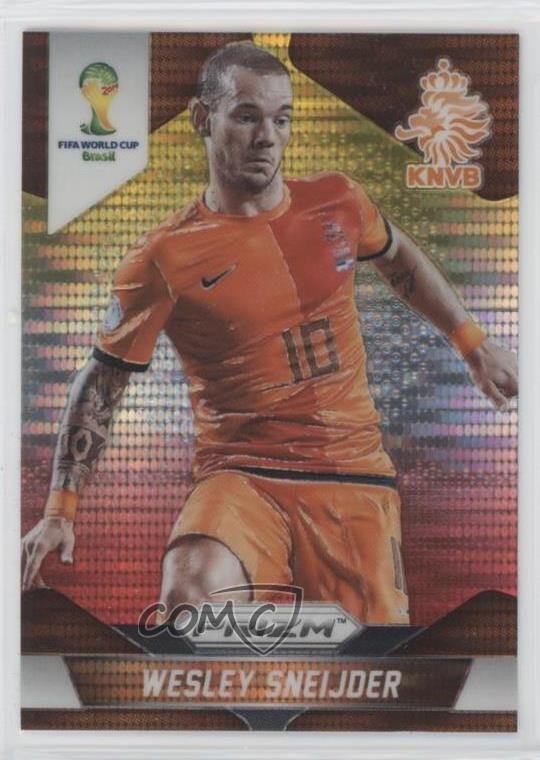 2014 Panini Prizm World Cup Yellow & Red Pulsar Prizm Wesley Sneijder #33 jc0