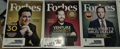 Lot Of three collectible issues of Forbes magazine. From 2015
