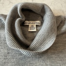 Banana Republic Extra Fine Italian Merino Wool Turtleneck Sweater Heather Gray L