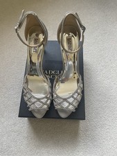 Badgley Mischka Women's Ankle-Strap Evening Heel, Rhinestone, Silver, Size 10