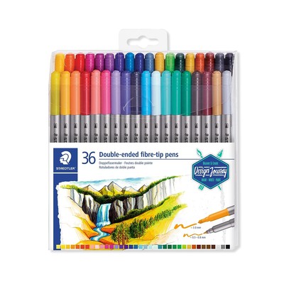 Double Ended Markers, Assorted Bullet Tips, Assorted Colors, 36/Pack