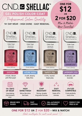 CND Shellac UV Gel Polish Color Coat .25oz. Choose you color!