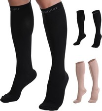 Doc Miller Closed Toe Compression Socks BLACK 30-40 mmHg for Women and Men