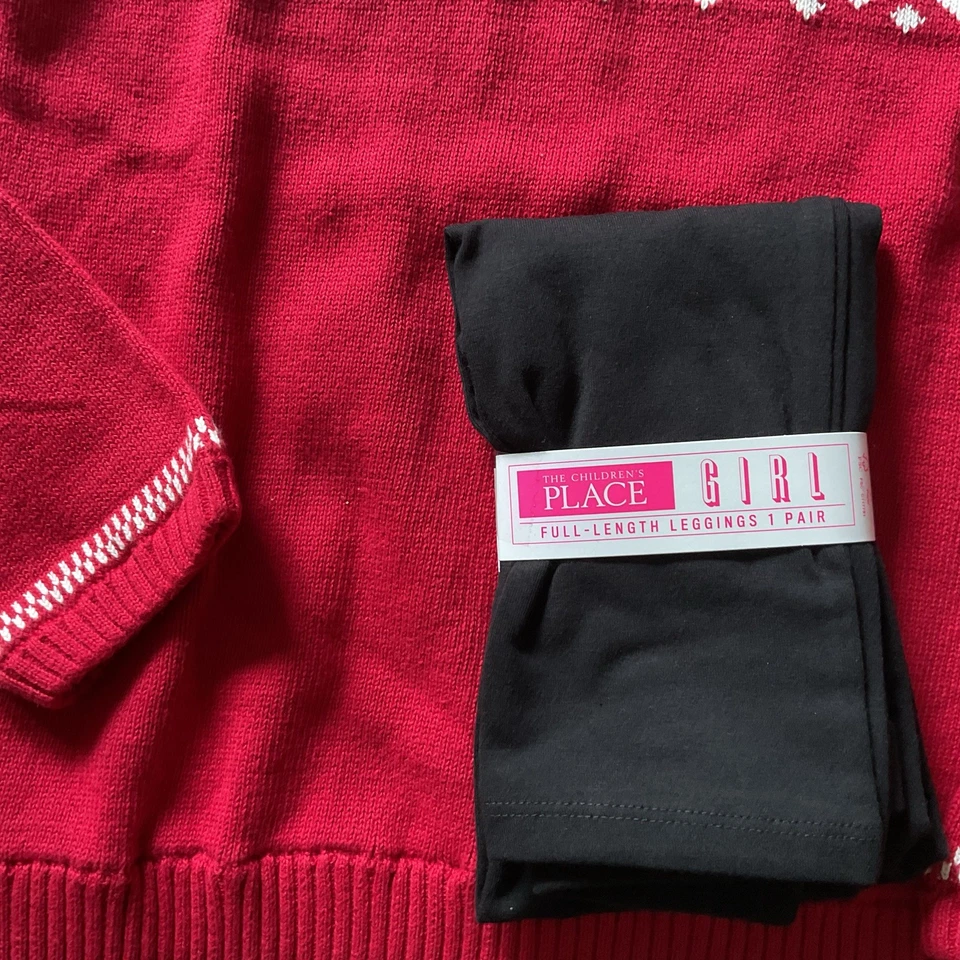 Suéter y Leggings Gymboree TCP Niñas Talla 10 LS Scotty Dog Rojo Nuevo con Etiquetas Nuevo Foto 3 de 4