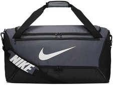 Nike Brasilia Medium Duffel 9.0 BA5955 Gym Training Bag Flint Grey Black White
