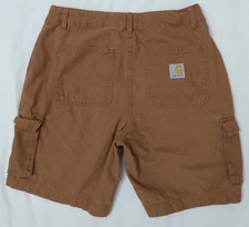 BOYS CARHARTT SHORTS BROWN SIZE 14 COTTON CANVAS CARGO
