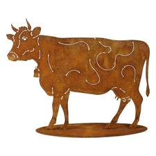 Rost Gartenfigur Kuh 35 cm Metall Tierfigur Edelrost Gartendeko Rostdeko Figuren