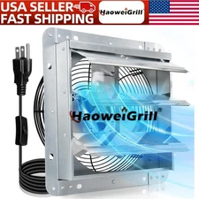 12 Inch Shutter Shop Exhaust Fan Wall Mount Industrial Garage Attic Aluminum