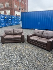 Brown 2 + 2 Seater Leather Sofa Set GREAT CONDITION DELIVERY AVAILABLEš