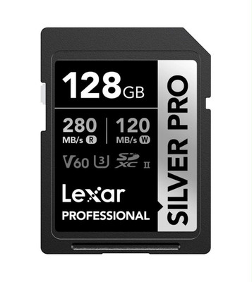 Lexar Professional SILVER PRO 128GB SDXC UHS-II V60 Class 3 280MB/s