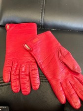 Vintage COACH red leather gloves women. Size 6.5