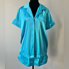 I.N.C. International Concept Satin Notched Collar Top  Pajama Shorts Set XL