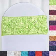 150 Satin Rosettes Stretchable Spandex Chair Sashes Party Wedding Decorations