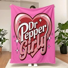 Dr. Pepper Soft Flannel Throw Blanket - Cozy & Warm For Couch,Bed Office 60*80in
