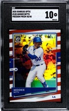 2020 Panini Donruss Optic #105 Mookie Betts SGC 10 Gem Mint Freedom Prizm /45