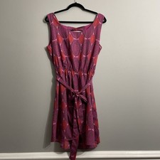 GAP Women’s Effortless Summer Floral Dress Elastic Waist Twisted Back Size L