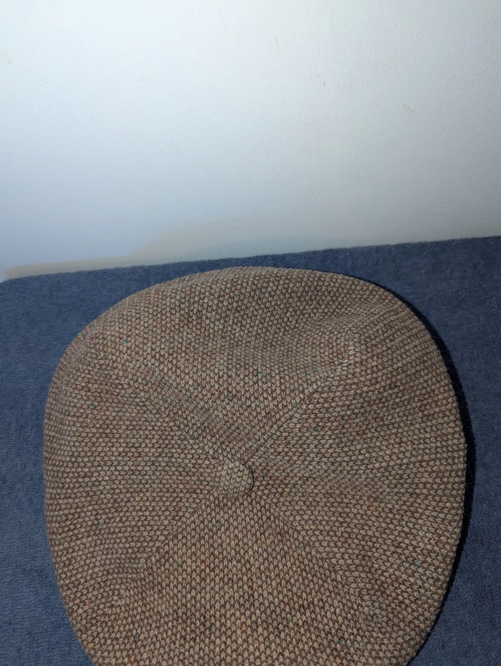 Chapéu Newsboy Masculino Vintage Lã Kangol Tamanho XL Marrom Tweed Boné Plano Leve  - Imagem 2 de 4