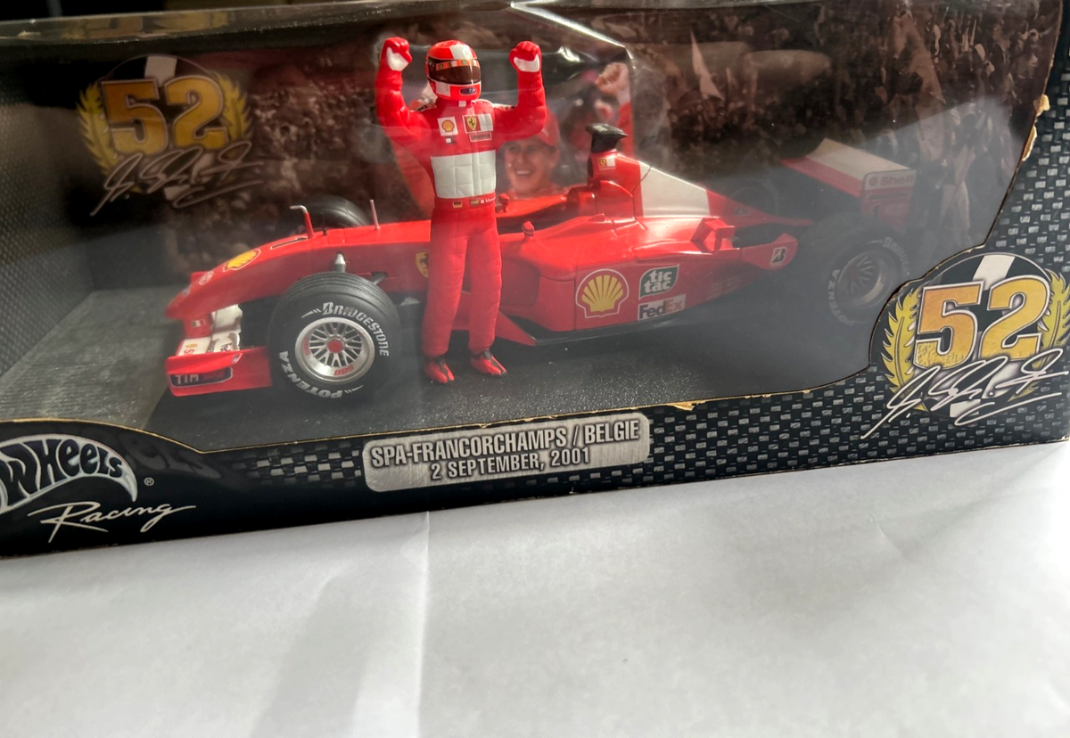 Michael Schumacher Hot Wheels Ferrari F2001 1:18 52 wins Belgiem