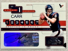 2002 Playoff Contenders David Carr Joey Harrington Round Numbers Autographs