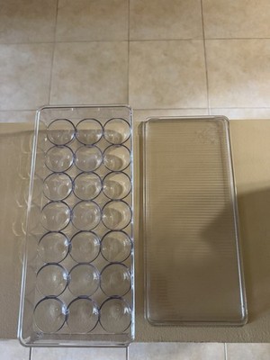 Plastic Egg Storage Container And Holder for Fridge with Lid - 21 Count - Clear
