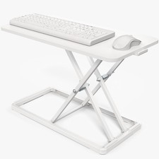 VIVO White 24" Single Top Ergonomic Scissors Lift Keyboard and Mouse Riser