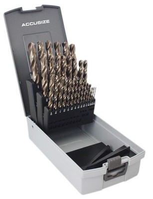 Ustrial Tools 29 Pc Jobber Drill Set 135 Degree Split Point M35 h.s.s. Plus 5