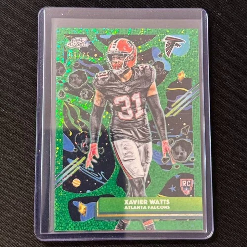 🔌IU 2025 TOPPS COSMIC CHROME FOOTBALL Green Space Dust /75 RC XAVIER WATTS