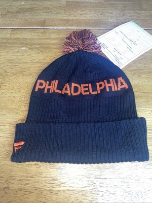 Fanatics Pro NHL Phila Flyers Black Beanie w/ Tassel OS NWT  **SAMPLE** RARE 